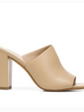 Vince Hanna Nude Open-Toe Block Heel Mule